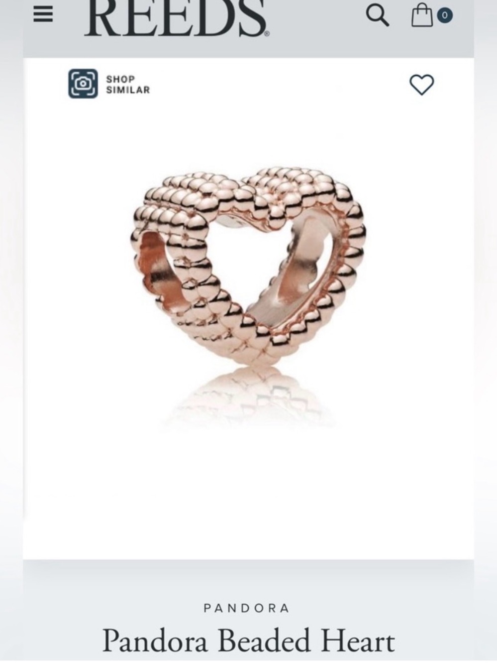 Pandora Rose Gold Beaded Heart Charm